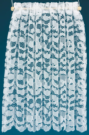 Dollhouse Miniature Curtains: Lace Panel, White